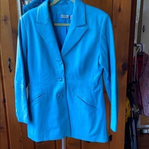 Blue Leather Blazer